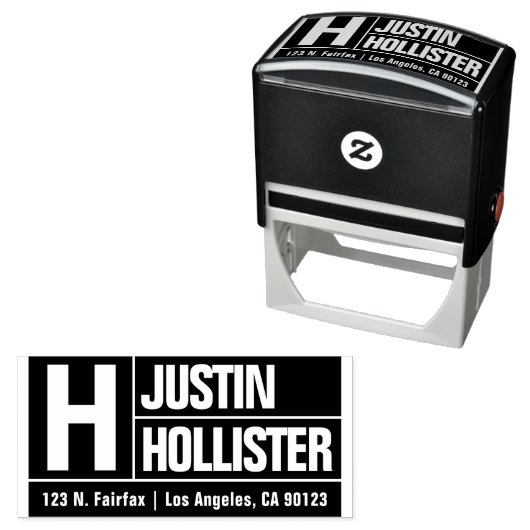 Moderne fette große Typografie-Rücksendeadresse Permastempel (Beispiel)