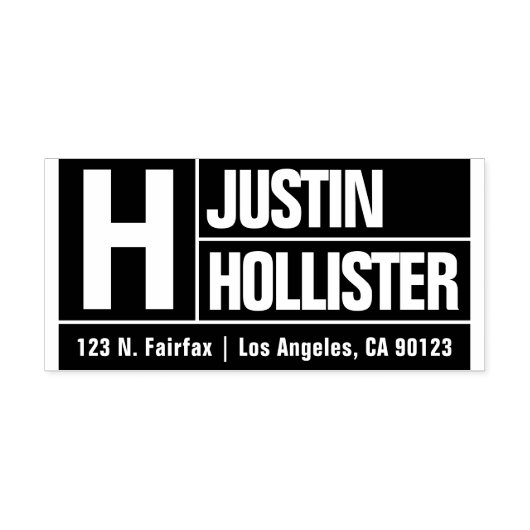 Moderne fette große Typografie-Rücksendeadresse Permastempel (Design)