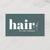 Moderne fette grüne Imitate Silberschere Friseur Visitenkarte (Vorderseite)