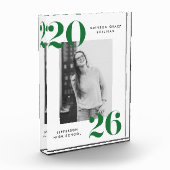 Moderne fette grüne Klasse des Abschlusses 2025 Fotoblock (Links)