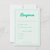 Moderne fette, grüne Retro-Hochzeit RSVP Karte (Vorderseite)