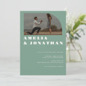 Moderne fette Hochzeit | Boho Arch Foto Einladung (Stehend Vorderseite)