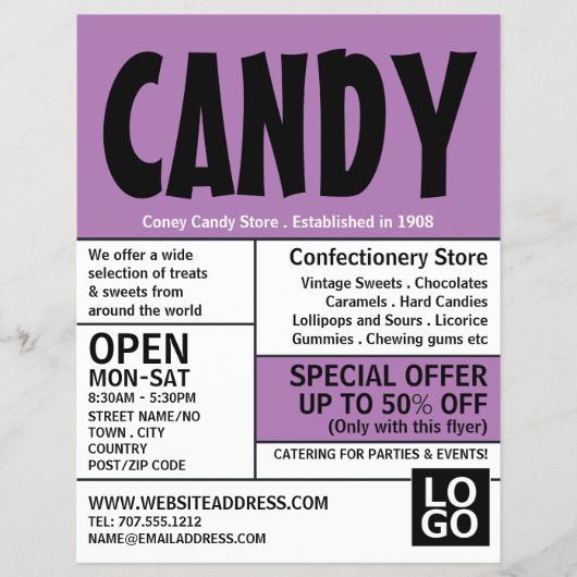 Moderne, fette, konfektionierende Werbung Flyer (Vorne)