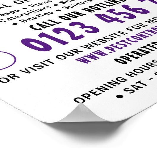 Moderne, fette Kontrolle-Werbung Poster (Ecke)