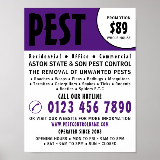 Moderne, fette Kontrolle-Werbung Poster (Vorne)