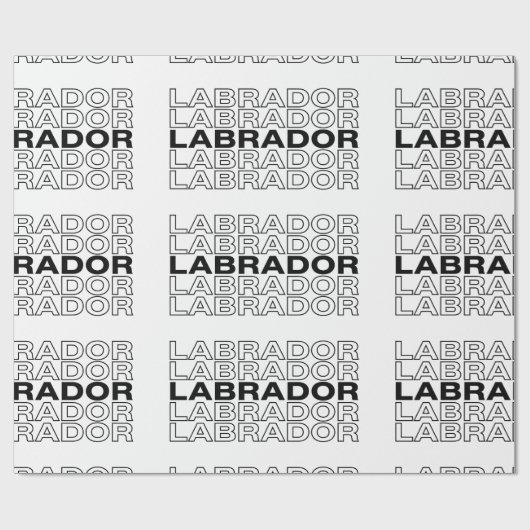 Moderne, fette Labrador-Typografie-Grafik Geschenkpapier (Flach)
