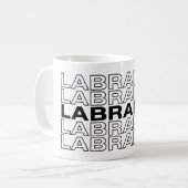 Moderne, fette Labrador-Typografie-Grafik  Kaffeetasse (Vorderseite Links)