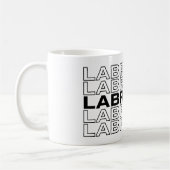 Moderne, fette Labrador-Typografie-Grafik Kaffeetasse (Links)