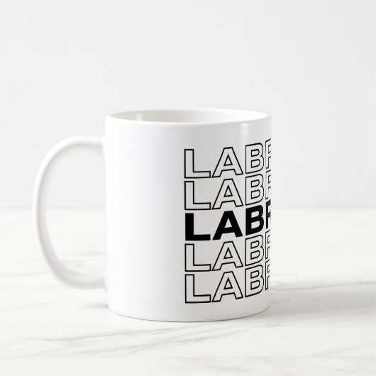 Moderne, fette Labrador-Typografie-Grafik  Kaffeetasse (Links)
