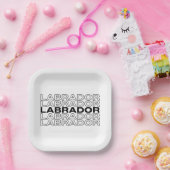Moderne, fette Labrador-Typografie-Grafik  Pappteller (Party)