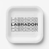 Moderne, fette Labrador-Typografie-Grafik Pappteller (Vorderseite)