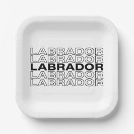Moderne, fette Labrador-Typografie-Grafik Pappteller