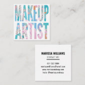 Moderne, fette Make-up-Künstlerin abstrakte Modest Quadratische Visitenkarte (Vorne/Hinten)