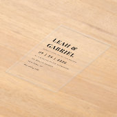 Moderne fette Minimal Foto Monogram Wedding Acryleinladungen (Ablage )