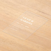 Moderne fette Minimal Foto Monogram Wedding Acryleinladungen (Ablage )