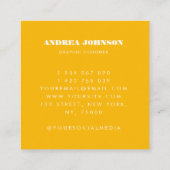 Moderne fette Minimal Typografie Retro Farben Einf Quadratische Visitenkarte (Rückseite)