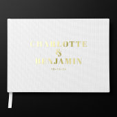 Moderne fette Minimalistische Goldhochzeit Gästebuch