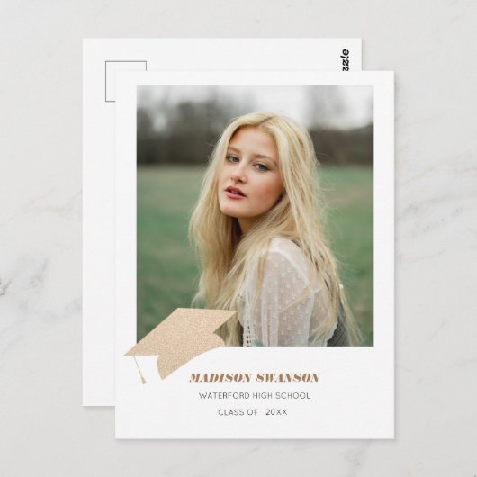 Moderne fette Minimalistische Grad Ankündigung Gol Postkarte (Vorne/Hinten)