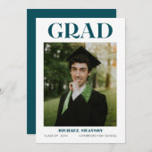 Moderne fette Minimalistische Grad-Ankündigung Grü Einladung (Vorne/Hinten)