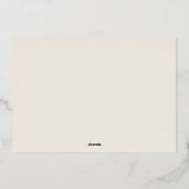 Moderne, fette Monogram-Beige Hochzeit Folieneinladung (Rückseite)