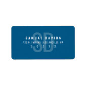 Moderne fette Monogram Blue Gray Rücksendeadresse Adressaufkleber (Vorne)