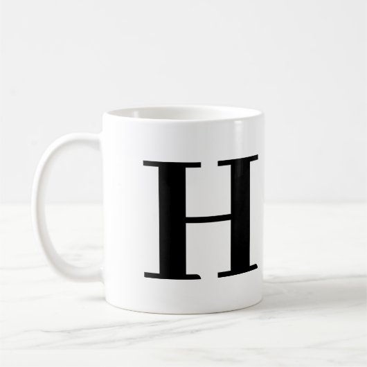 Moderne fette Monogram Name Gold Black Coffee Tass Kaffeetasse (Links)