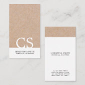 Moderne, fette Monogramm-Kraft, vertikal, weiß Visitenkarte (Vorne/Hinten)