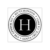 Moderne fette Monogramm-Rücksendeadresse Gummistempel (Prägung)