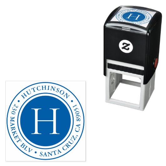 Moderne fette Monogramm-Rücksendeadresse Permastempel (Beispiel)