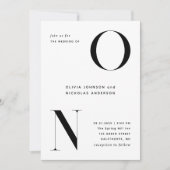 Moderne fette Monogramm Typografie Hochzeit QR Det Einladung (Vorderseite)