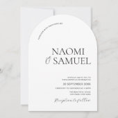 Moderne fette Namen Arch Black & White Wedding Einladung (Vorderseite)