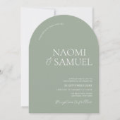 Moderne, fette Namen Arch Sage Wedding Einladung (Vorderseite)