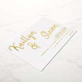 Moderne fette Namen schreiben minimalistische Hoch Folieneinladung (Gedreht)