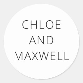 Moderne, fette Namen Schwarz und Weiß Runder Aufkleber