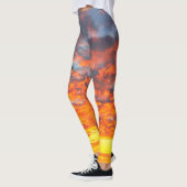 Moderne fette orange gelbe Sonnenuntergänge Foto c Leggings (Links)