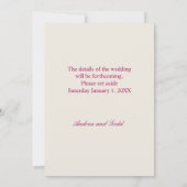 Moderne, fette Pinselstriche mit Blumenfarbe Save The Date (Rückseite)