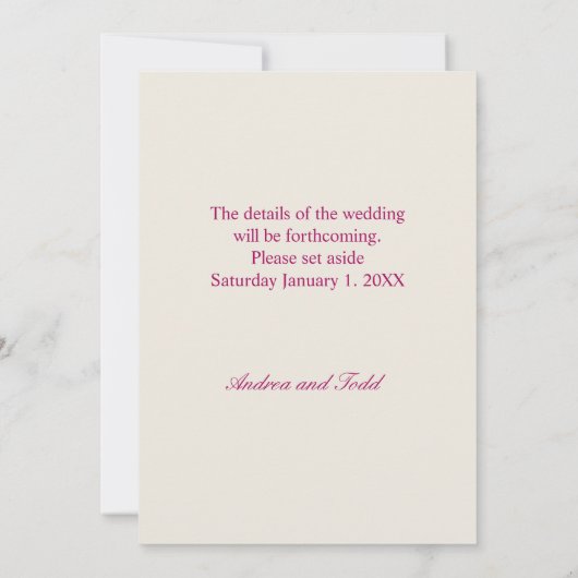 Moderne, fette Pinselstriche mit Blumenfarbe Save The Date (Rückseite)