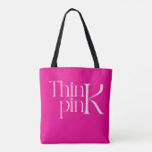 Moderne, fette, rosa typografische Logo Tasche (Rückseite)