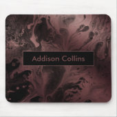 Moderne, fette Rose Gold & Black Marble Name Mousepad (Vorne)