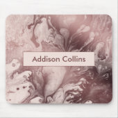 Moderne, fette Rose Gold & Blush Marmorname Mousepad (Vorne)