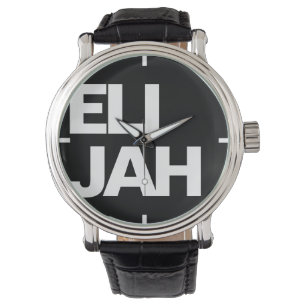 Moderne, fette Schriftart Typografie Einfach Weiß Armbanduhr