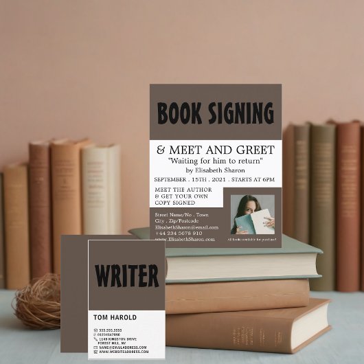 Moderne, fette Schriftsteller Buchsignatur-Werbung Flyer