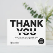 Moderne fette Schwarz-Weiß-Ordnung danke (Stehend Vorderseite)