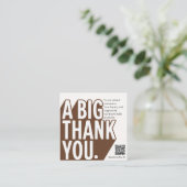 Moderne fette Schwarz-weiße Hochzeit Dankeschön Ka Begleitkarte (Stehend Vorderseite)