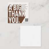 Moderne fette Schwarz-weiße Hochzeit Dankeschön Ka Begleitkarte (Vorne/Hinten)