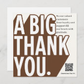 Moderne fette Schwarz-weiße Hochzeit Dankeschön Ka Einladung (Vorne/Hinten)