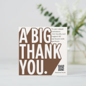 Moderne fette Schwarz-weiße Hochzeit Dankeschön Ka Einladung (Stehend Vorderseite)