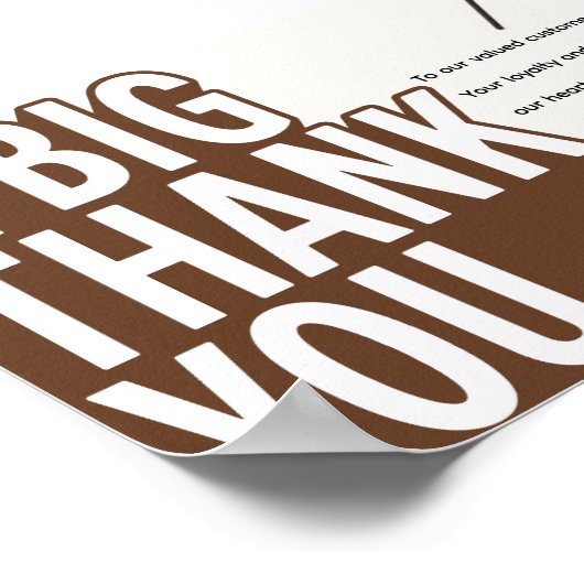 Moderne fette Schwarz-weiße Hochzeit Dankeschön Ka Poster (Ecke)