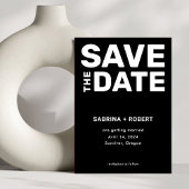 Moderne fette Schwarz-weiße Typografie-Hochzeit Save The Date