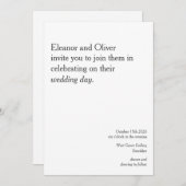 Moderne fette Schwarz-weiße Typografie Stilvolle H Einladung (Vorne/Hinten)